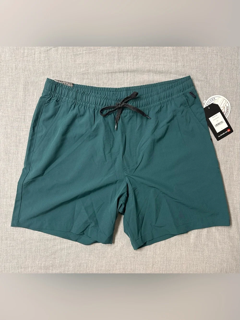 NWT Quiksilver Men's Amphibian Hybrid Shorts Teal Green Size Large Active Swim